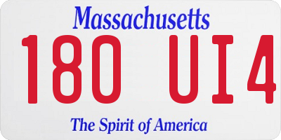 MA license plate 180UI4