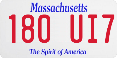 MA license plate 180UI7