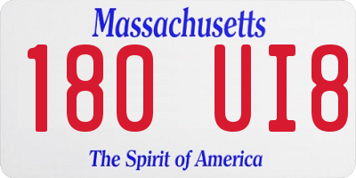 MA license plate 180UI8