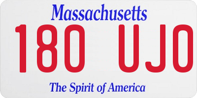 MA license plate 180UJ0