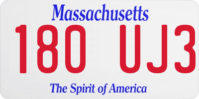 MA license plate 180UJ3