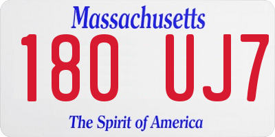 MA license plate 180UJ7