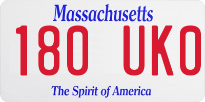 MA license plate 180UK0