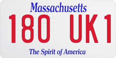 MA license plate 180UK1