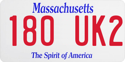 MA license plate 180UK2