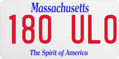 MA license plate 180UL0