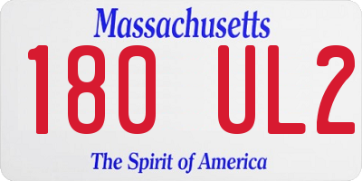 MA license plate 180UL2