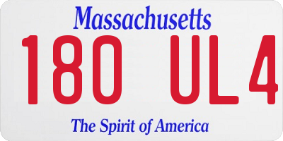 MA license plate 180UL4
