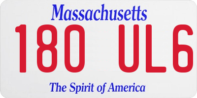 MA license plate 180UL6