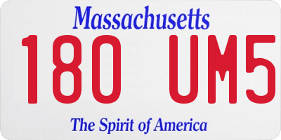 MA license plate 180UM5