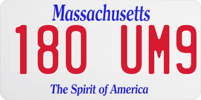 MA license plate 180UM9
