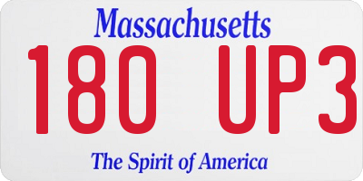 MA license plate 180UP3