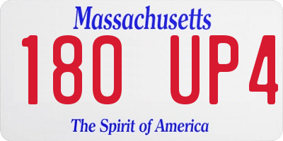 MA license plate 180UP4