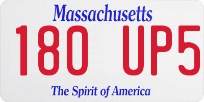 MA license plate 180UP5