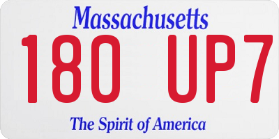 MA license plate 180UP7