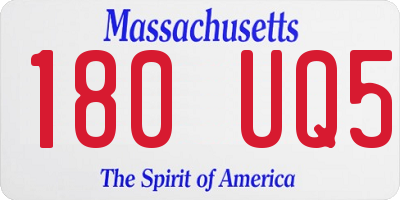 MA license plate 180UQ5