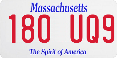 MA license plate 180UQ9