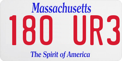 MA license plate 180UR3