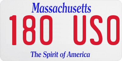 MA license plate 180US0