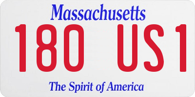 MA license plate 180US1