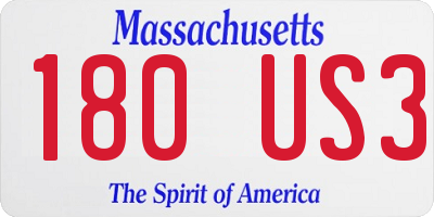 MA license plate 180US3