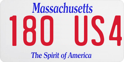 MA license plate 180US4