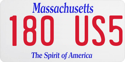 MA license plate 180US5