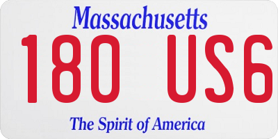 MA license plate 180US6