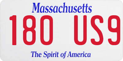 MA license plate 180US9
