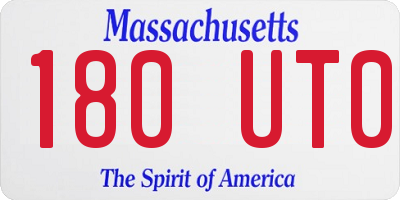 MA license plate 180UT0