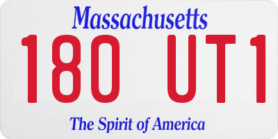 MA license plate 180UT1