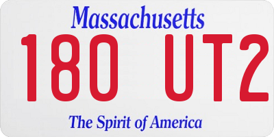 MA license plate 180UT2