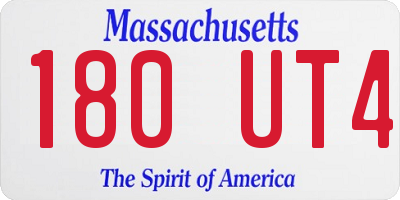 MA license plate 180UT4