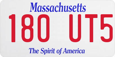 MA license plate 180UT5
