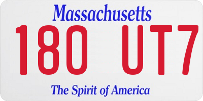 MA license plate 180UT7