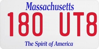 MA license plate 180UT8