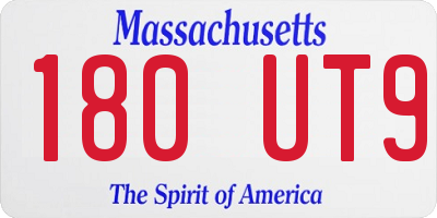 MA license plate 180UT9