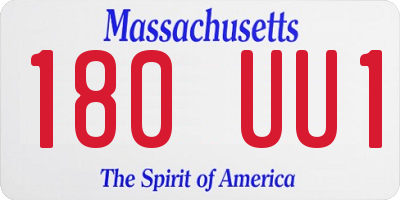 MA license plate 180UU1