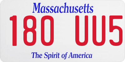MA license plate 180UU5