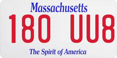 MA license plate 180UU8