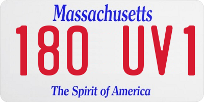 MA license plate 180UV1