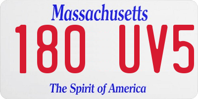 MA license plate 180UV5