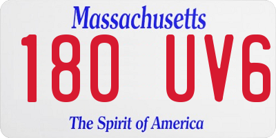 MA license plate 180UV6