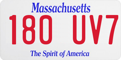 MA license plate 180UV7