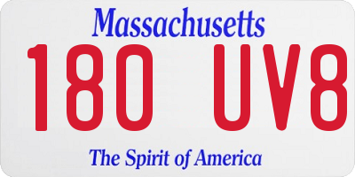 MA license plate 180UV8