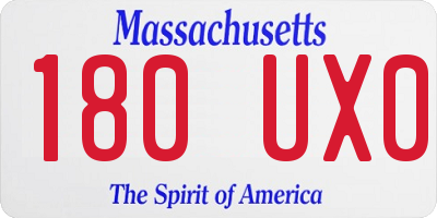 MA license plate 180UX0