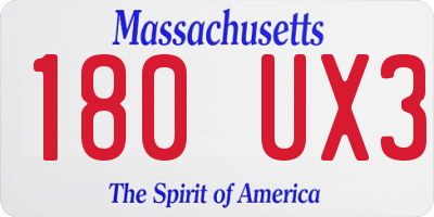 MA license plate 180UX3