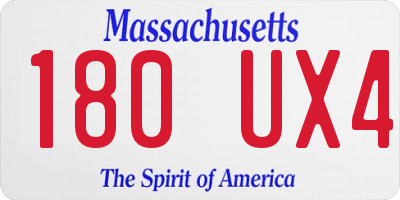 MA license plate 180UX4