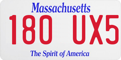 MA license plate 180UX5