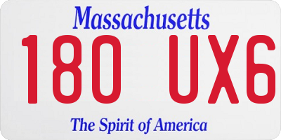 MA license plate 180UX6